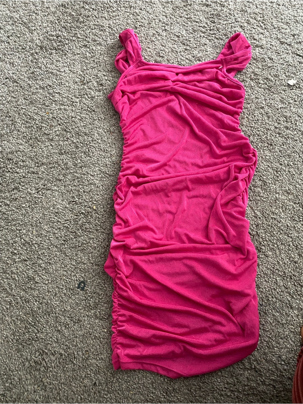 Ruched Hot Pink Bodycon Dress